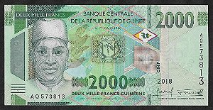 2.000 Francs Guinéens 2018 Guiné FE África