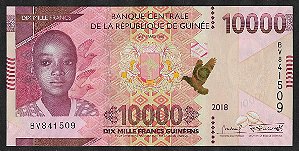 10.000 Francs Guinéens 2018 Guiné FE África