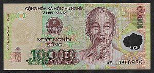 10.000 Dong FE Vietnã Ásia Polímero