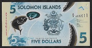 5 Dollars 2019 FE Ilhas Salomão Oceania Polímero