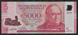 5.000 Guaranies 2017 FE Paraguai América Polímero