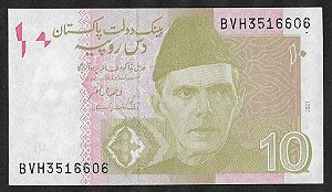 10 Rupees 2021 FE Paquistão Ásia