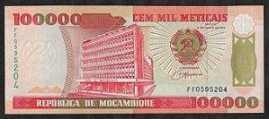 100.000 Meticais 1993 FE Moçambique África