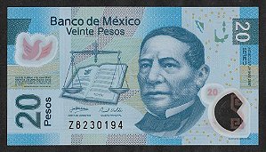 20 Pesos 2007 FE México América Polímero
