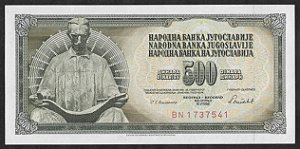 500 Dinara 1986 FE Iugoslávia Europa