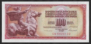 100 Dinara 1986 FE Iugoslávia Europa