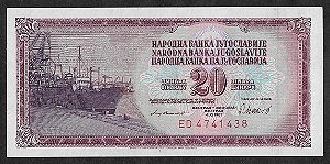 20 Dinara 1981 FE Iugoslávia Europa