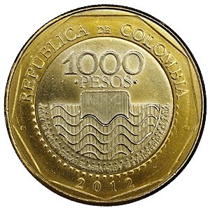 1000 Pesos 2012 MBC Tartaruga Cabeçuda Colômbia América