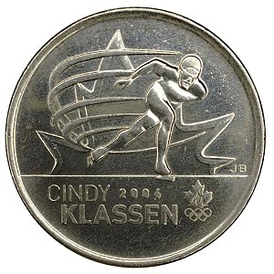25 Cents 2009 MBC Canadá Comemorativa Cindy Klassen Jogos Olímpicos de Inverno