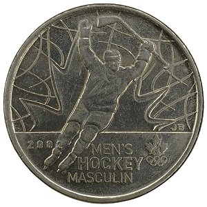 25 Cents 2009 MBC Canadá Medalha de Ouro do Hóquei no Gelo Masculino, Salt Lake City 2002