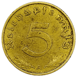 5 Reichspfennig 1938 (A) MBC Alemanha Europa