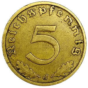 5 Reichspfennig 1938 (J) MBC Alemanha Europa