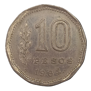 10 Pesos 1964 MBC Argentina América