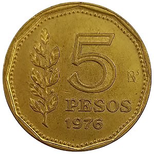 5 Pesos 1976 MBC Argentina América