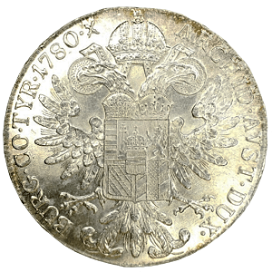 1 Táler 1780 Áustria MBC/SOB Prata 0.835 Europa