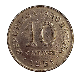 10 Centavos 1951 MBC Argentina América