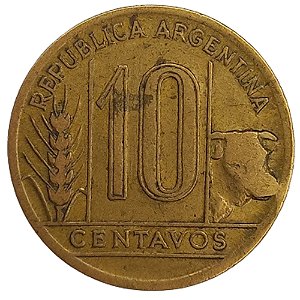 10 Centavos 1944 MBC Argentina América