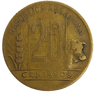 20 Centavos 1944 MBC Argentina América