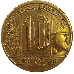 10 Centavos 1949 MBC Argentina América