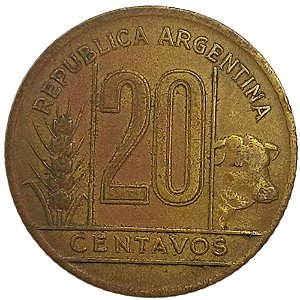 20 Centavos 1943 MBC Argentina América