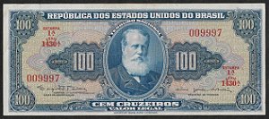 100 Cruzeiros 1964 MBC+ Dom Pedro Pedro II. C-036  Série: 1430ª