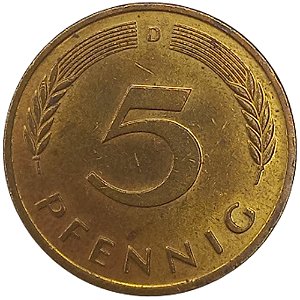 5 Pfennig 1989 MBC (D) Alemanha