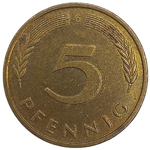 5 Pfennig 1989 MBC (G) Alemanha