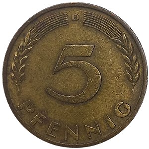 5 Pfennig 1950 MBC (D) Alemanha