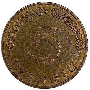 5 Pfennig 1970 MBC (G) Alemanha