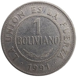 1 Boliviano 1991 MBC Bolívia