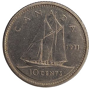 10 Cêntimos 1971 MBC Canadá