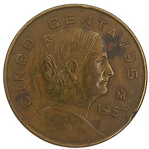 5 Centavos 1957 MBC México