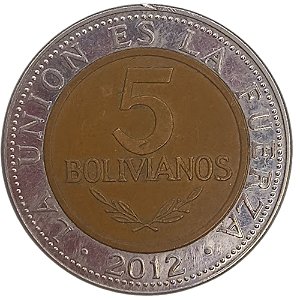 5 Bolivianos 2012 MBC Bolívia