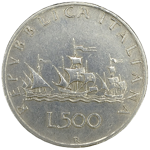 500 Liras 1959 SOB Itália Prata 0.835 Europa