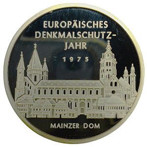 Medalha Catedral de Mainz 1975 Ano Europeu de Proteção de Monumentos Souvenir