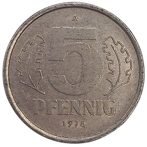 5 Pfennig 1978 (A) MBC Alemanha