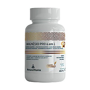 Suplemento alimentar de Extrato Cúrcuma e Magnésio Quelato em comprimidos revestidos Magnésio PRO 6 em 1