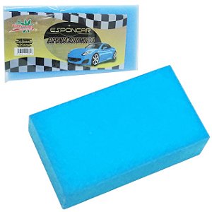 Bloco Espuma Automotivo Macia Lavar Carro Multiuso Esponja Autos Cor Azul