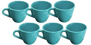 Jogo 12 Xícara Café Cor Tifany 50 ml Acrilica