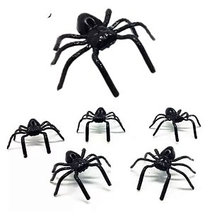 Kit 40 Aranhas De Plástico Brincadeira Divertida Susto Preta