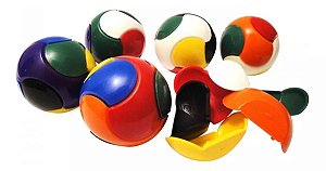 Kit 12 Bolas Quebra Cabeça Coloridas Brinquedo Infantil