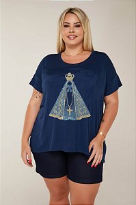 Blusa Camiseta Nossa Senhora Aparecida em cristais