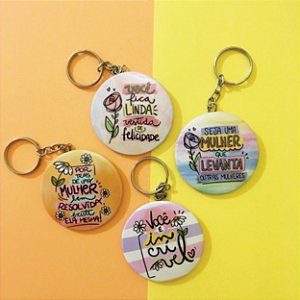 Chaveiro Button com corrente e argola