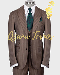 Terno Bronze Slim Prada