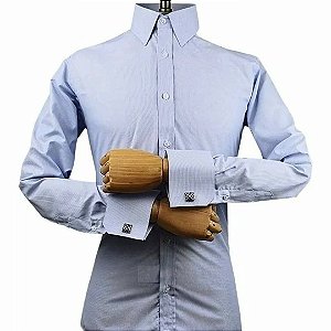 Camisa social slim punho duplo