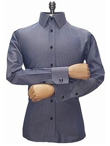 Camisa social slim punho duplo