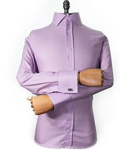 Camisa social slim punho duplo