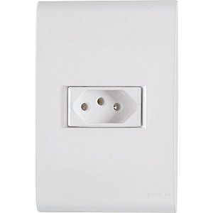 CONJUNTO INTERRUPTOR TOMADA 2P 10A BRANCO LINHA LIZ TRAMONTINA 57170/210