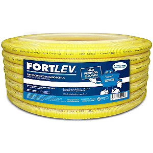 ELETRODUTO CORRUGADO 20mm - 10 MT PVC AMARELO FORTLEV