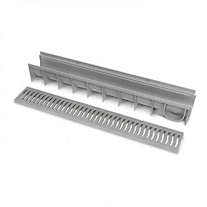 CALHA P/ PISO COM GRELHA PVC 15x15x100 cm ROMA